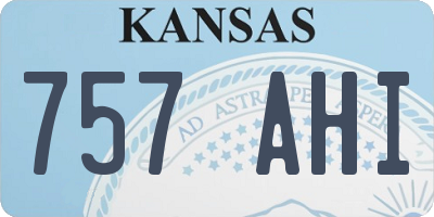 KS license plate 757AHI