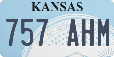 KS license plate 757AHM