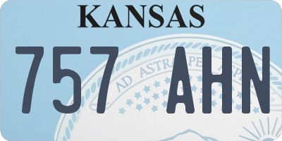 KS license plate 757AHN