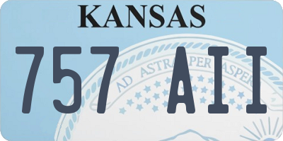 KS license plate 757AII