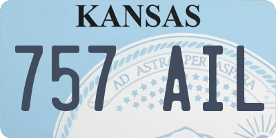KS license plate 757AIL