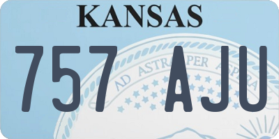 KS license plate 757AJU