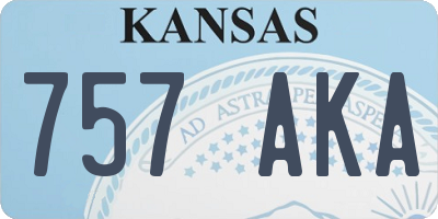 KS license plate 757AKA