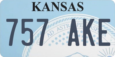 KS license plate 757AKE