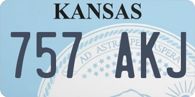KS license plate 757AKJ