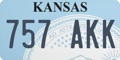 KS license plate 757AKK