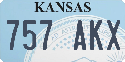 KS license plate 757AKX