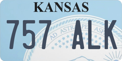 KS license plate 757ALK
