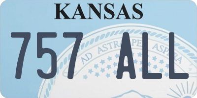 KS license plate 757ALL
