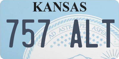 KS license plate 757ALT