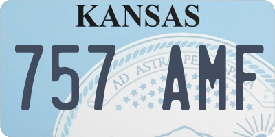 KS license plate 757AMF