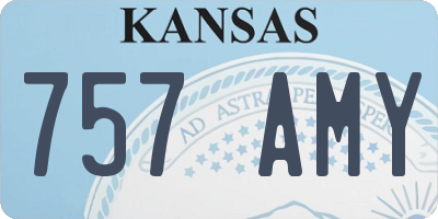 KS license plate 757AMY