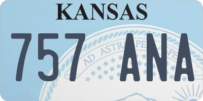 KS license plate 757ANA