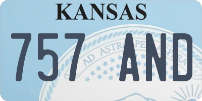 KS license plate 757AND
