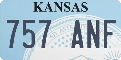 KS license plate 757ANF