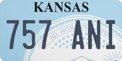 KS license plate 757ANI
