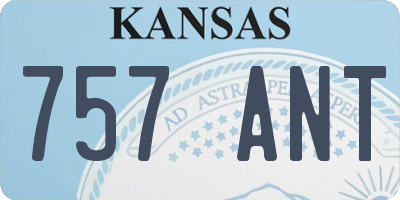 KS license plate 757ANT