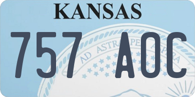 KS license plate 757AOC