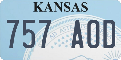 KS license plate 757AOD