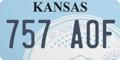 KS license plate 757AOF
