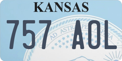 KS license plate 757AOL