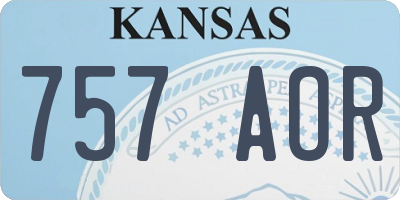 KS license plate 757AOR