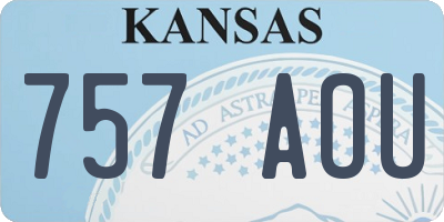 KS license plate 757AOU