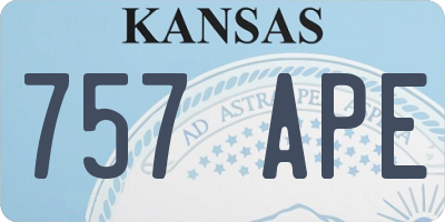 KS license plate 757APE