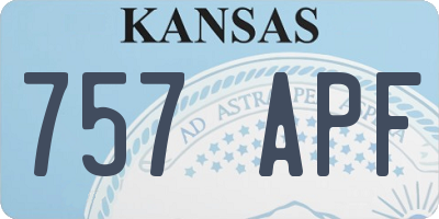KS license plate 757APF