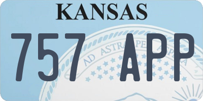 KS license plate 757APP