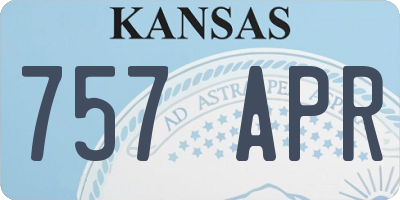 KS license plate 757APR