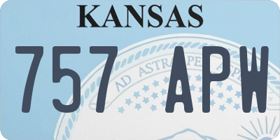 KS license plate 757APW