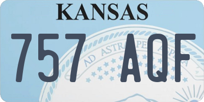 KS license plate 757AQF