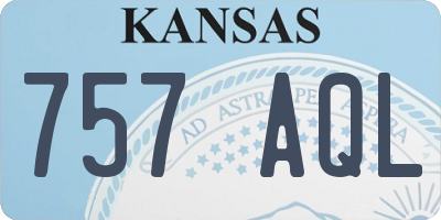 KS license plate 757AQL