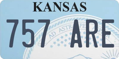 KS license plate 757ARE