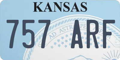 KS license plate 757ARF
