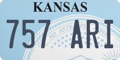 KS license plate 757ARI