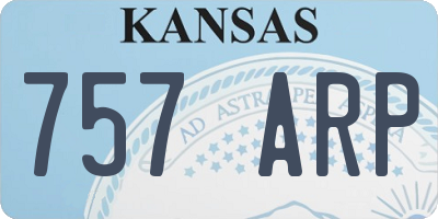 KS license plate 757ARP