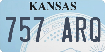 KS license plate 757ARQ