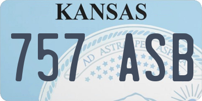 KS license plate 757ASB