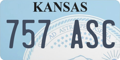 KS license plate 757ASC