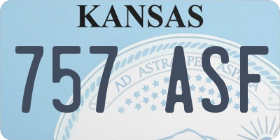 KS license plate 757ASF