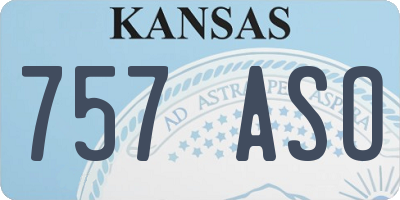 KS license plate 757ASO