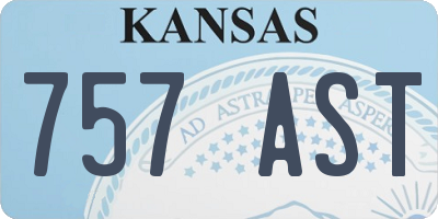KS license plate 757AST