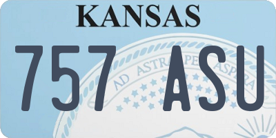 KS license plate 757ASU