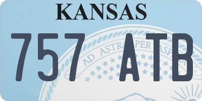 KS license plate 757ATB