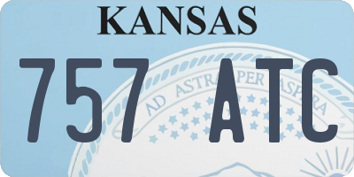 KS license plate 757ATC