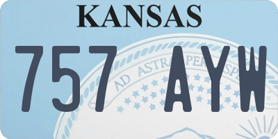KS license plate 757AYW