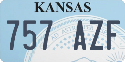 KS license plate 757AZF