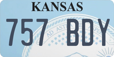 KS license plate 757BDY